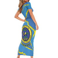 Personalized US Virgin Islands Short Sleeve Bodycon Dress Grunge Stylized
