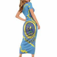Personalized US Virgin Islands Short Sleeve Bodycon Dress Grunge Stylized LT01