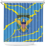 US Virgin Islands Shower Curtain Grunge Stylized