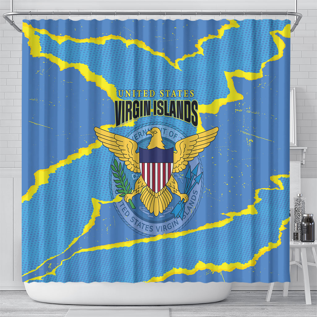 US Virgin Islands Shower Curtain Grunge Stylized