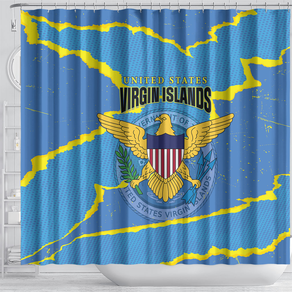 US Virgin Islands Shower Curtain Grunge Stylized