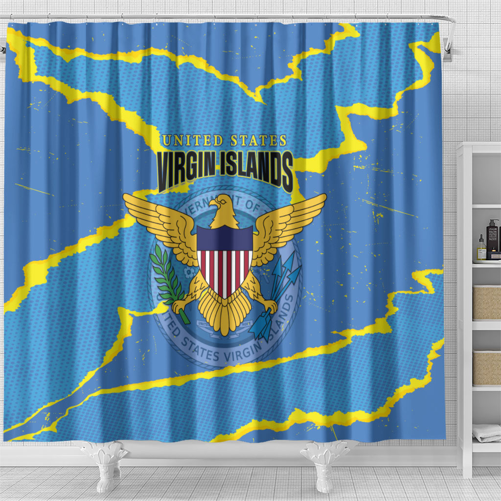 US Virgin Islands Shower Curtain Grunge Stylized