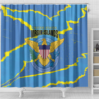 US Virgin Islands Shower Curtain Grunge Stylized