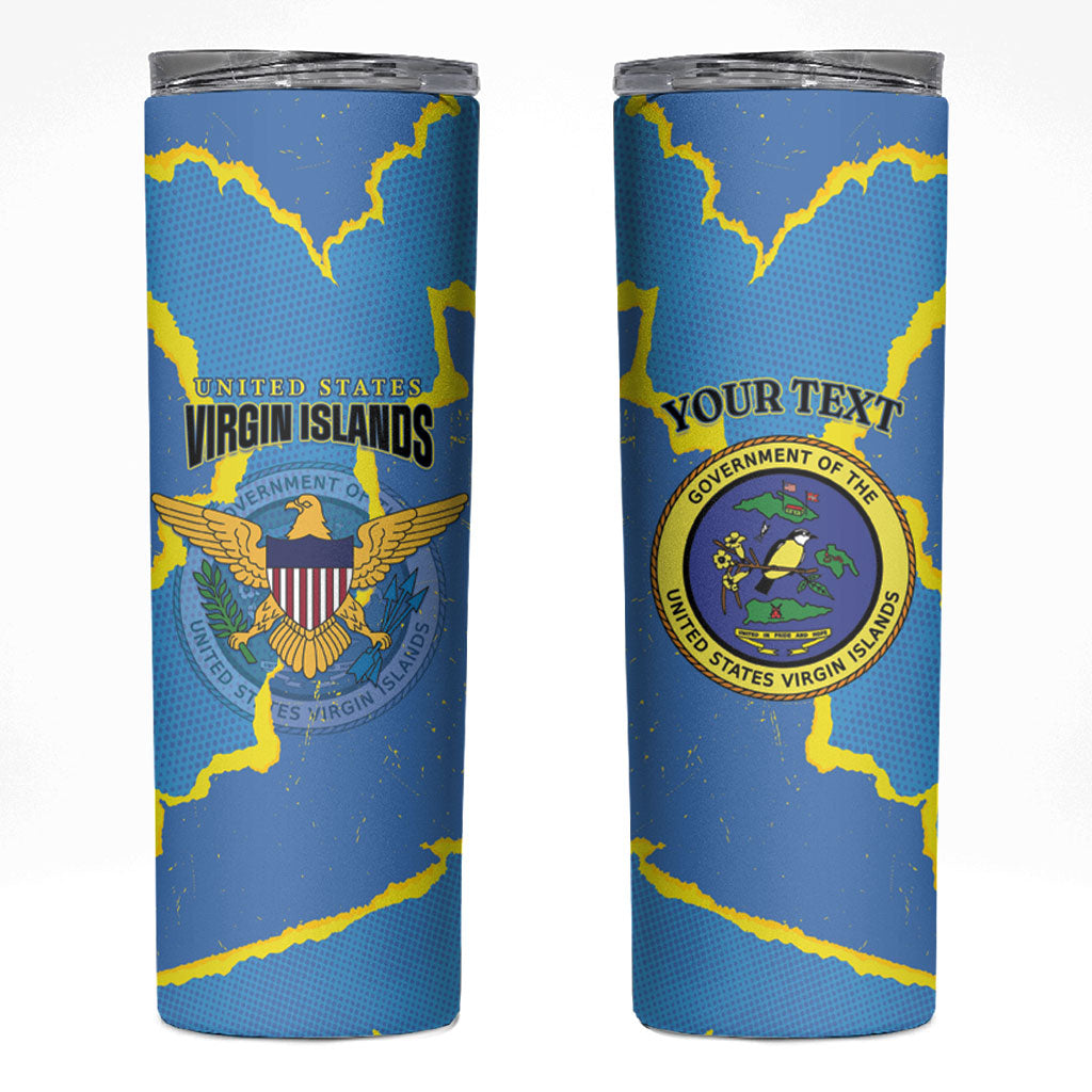 Personalized US Virgin Islands Skinny Tumbler Grunge Stylized