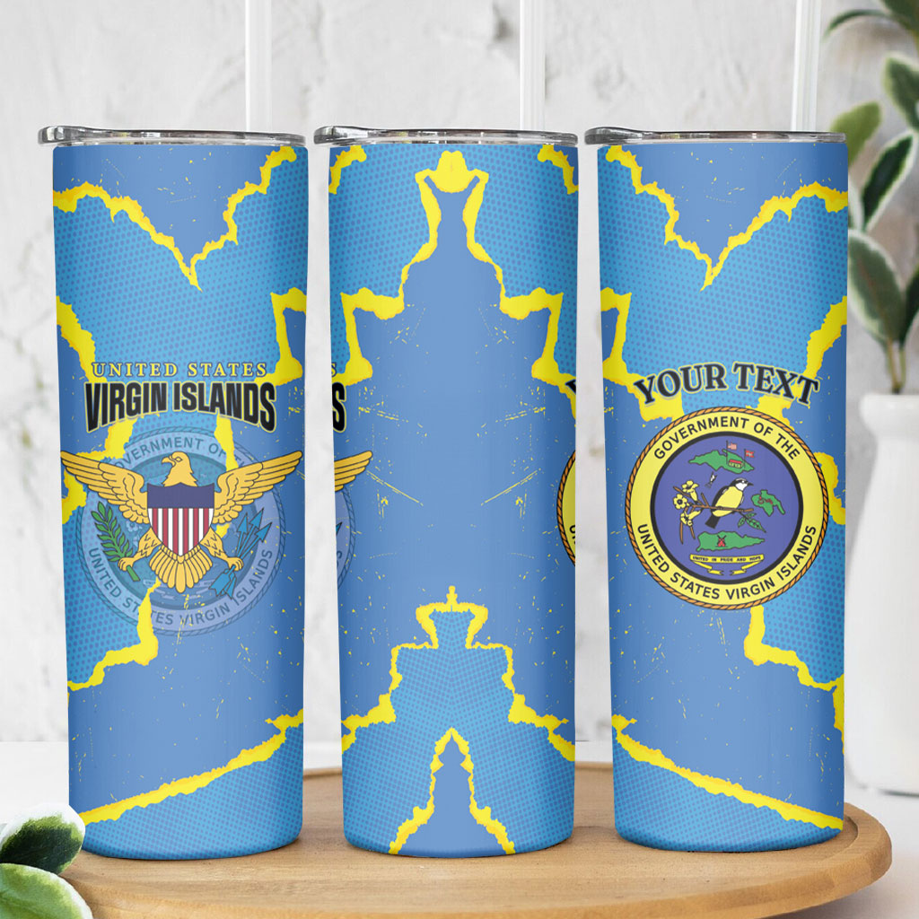 Personalized US Virgin Islands Skinny Tumbler Grunge Stylized