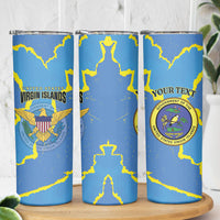 Personalized US Virgin Islands Skinny Tumbler Grunge Stylized
