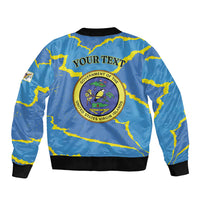 Personalized US Virgin Islands Sleeve Zip Bomber Jacket Grunge Stylized
