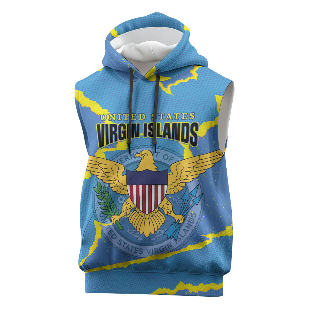 Personalized US Virgin Islands Sleeveless Hoodie Grunge Stylized