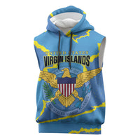 Personalized US Virgin Islands Sleeveless Hoodie Grunge Stylized