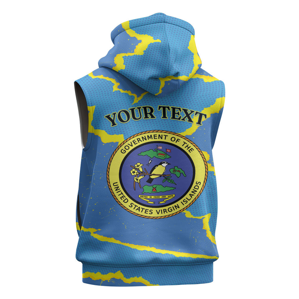 Personalized US Virgin Islands Sleeveless Hoodie Grunge Stylized