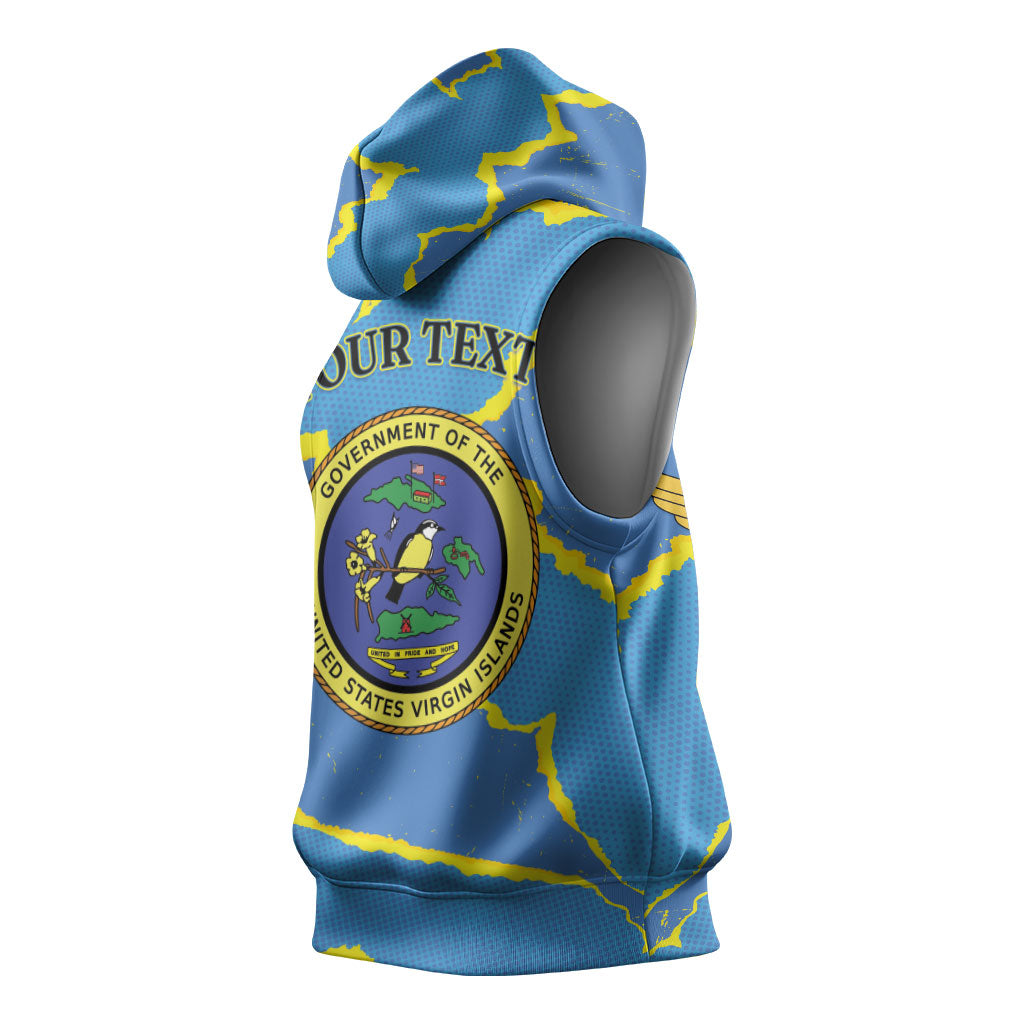 Personalized US Virgin Islands Sleeveless Hoodie Grunge Stylized