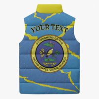 Personalized US Virgin Islands Sleeveless Puffer Jacket Grunge Stylized