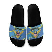 US Virgin Islands Slide Sandals Grunge Stylized