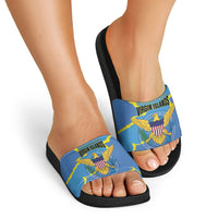US Virgin Islands Slide Sandals Grunge Stylized
