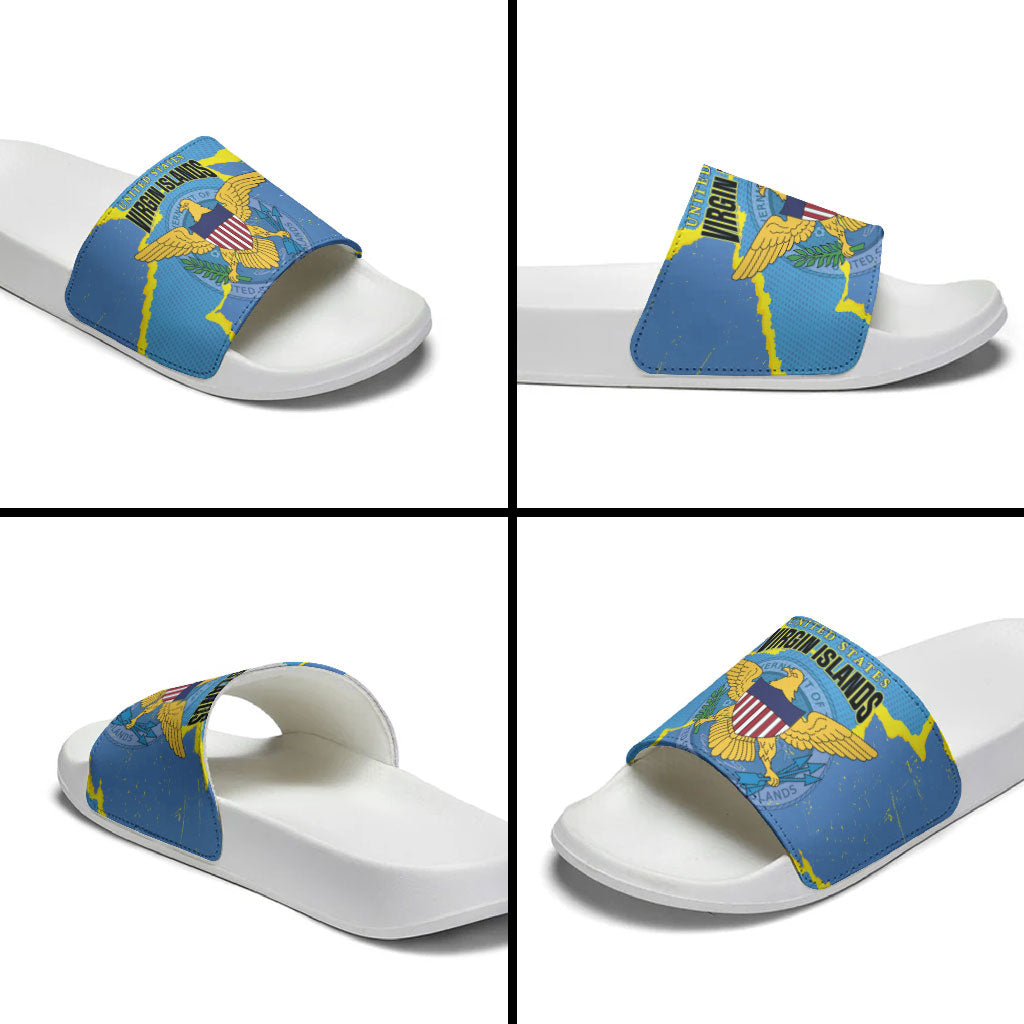 US Virgin Islands Slide Sandals Grunge Stylized