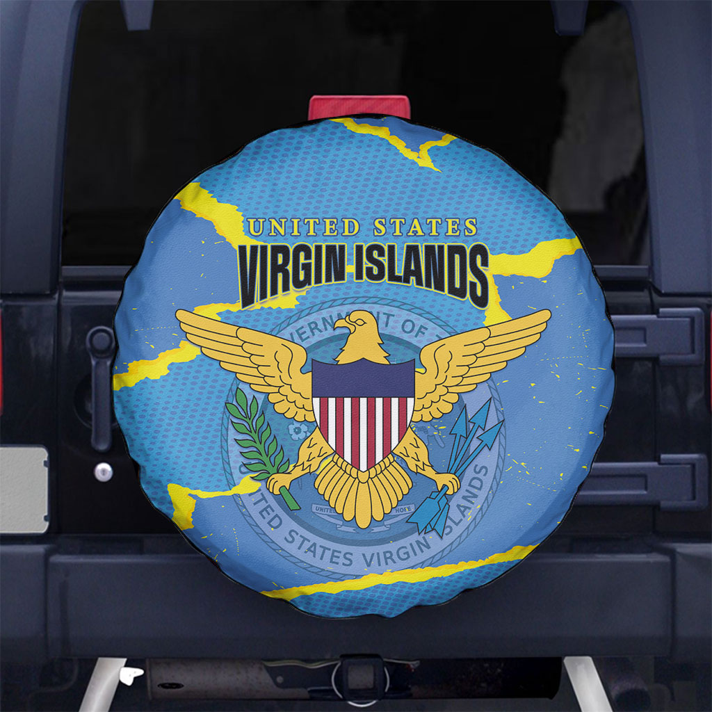 US Virgin Islands Spare Tire Cover Grunge Stylized