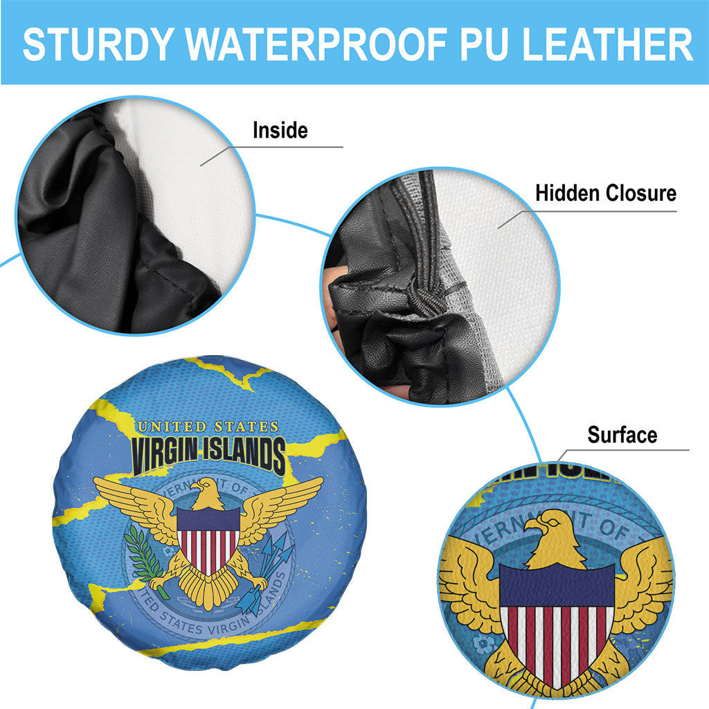 US Virgin Islands Spare Tire Cover Grunge Stylized