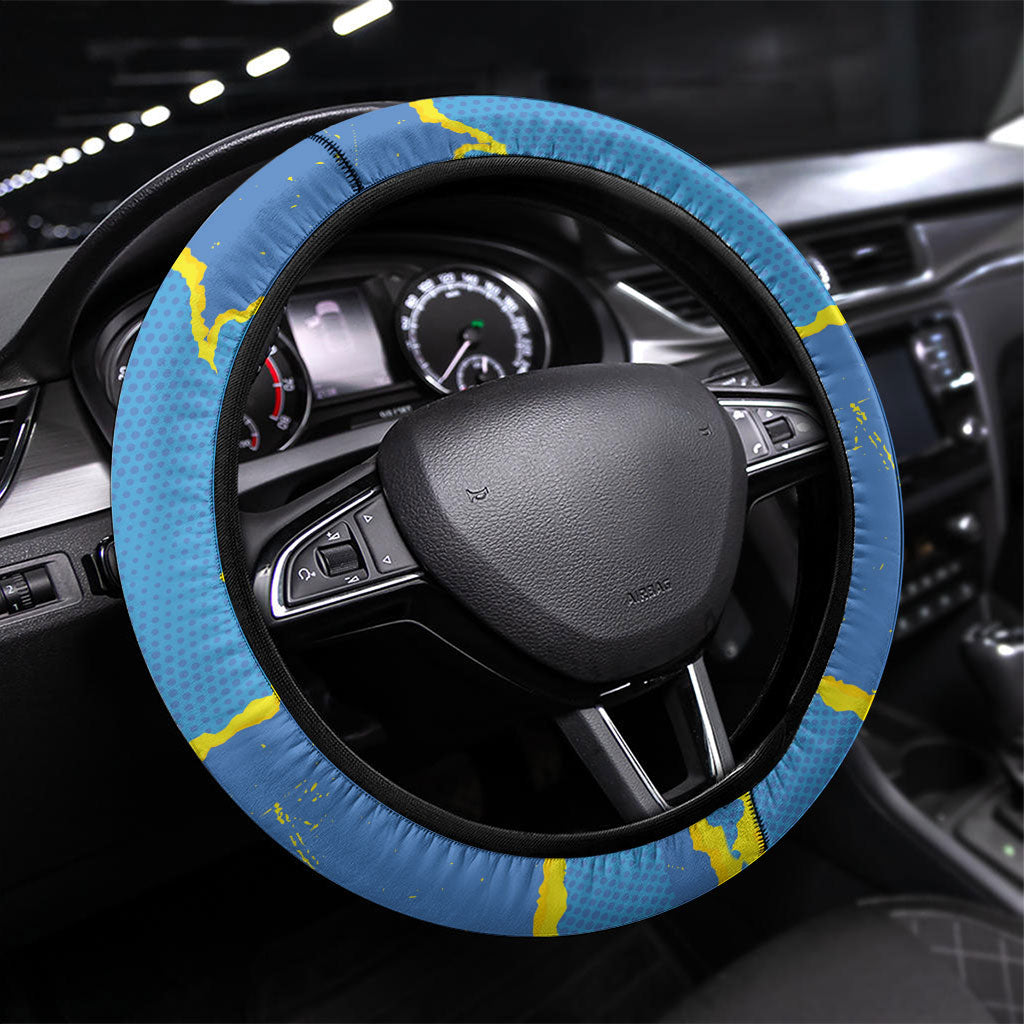 US Virgin Islands Steering Wheel Cover Grunge Stylized