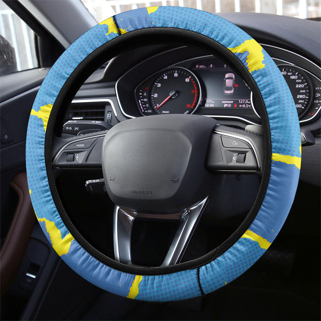 US Virgin Islands Steering Wheel Cover Grunge Stylized