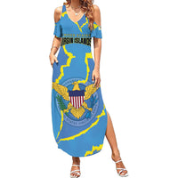 Personalized US Virgin Islands Summer Maxi Dress Grunge Stylized