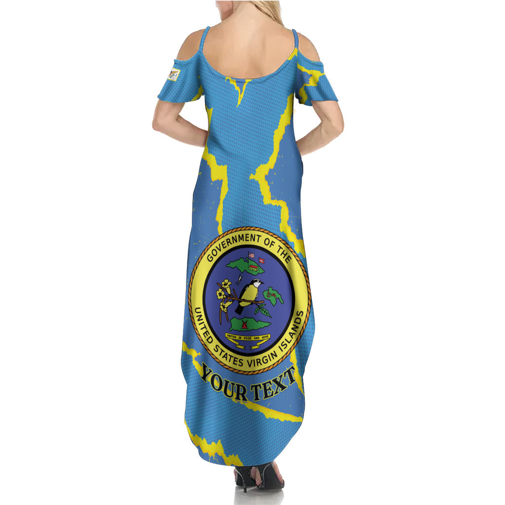 Personalized US Virgin Islands Summer Maxi Dress Grunge Stylized