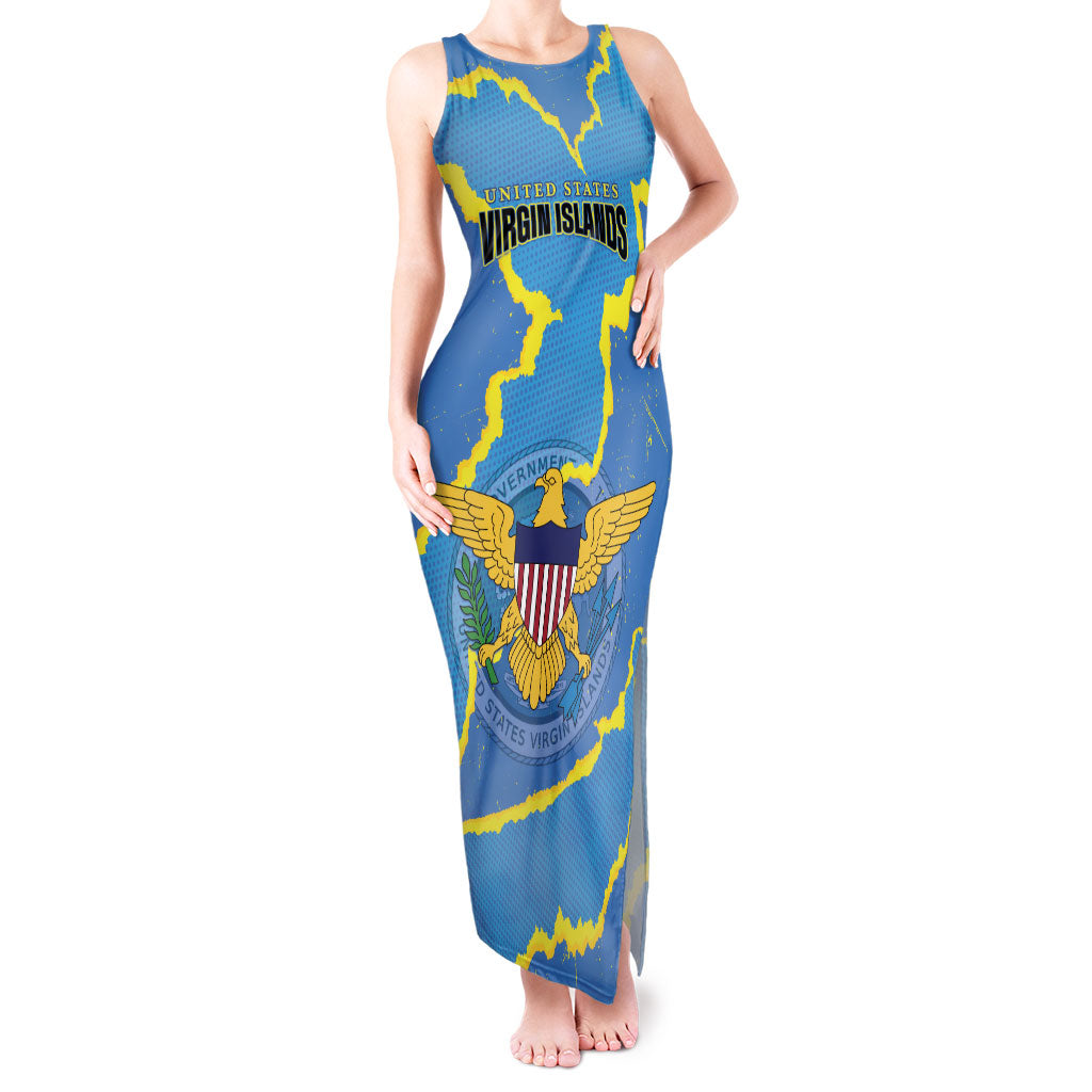 Personalized US Virgin Islands Tank Maxi Dress Grunge Stylized