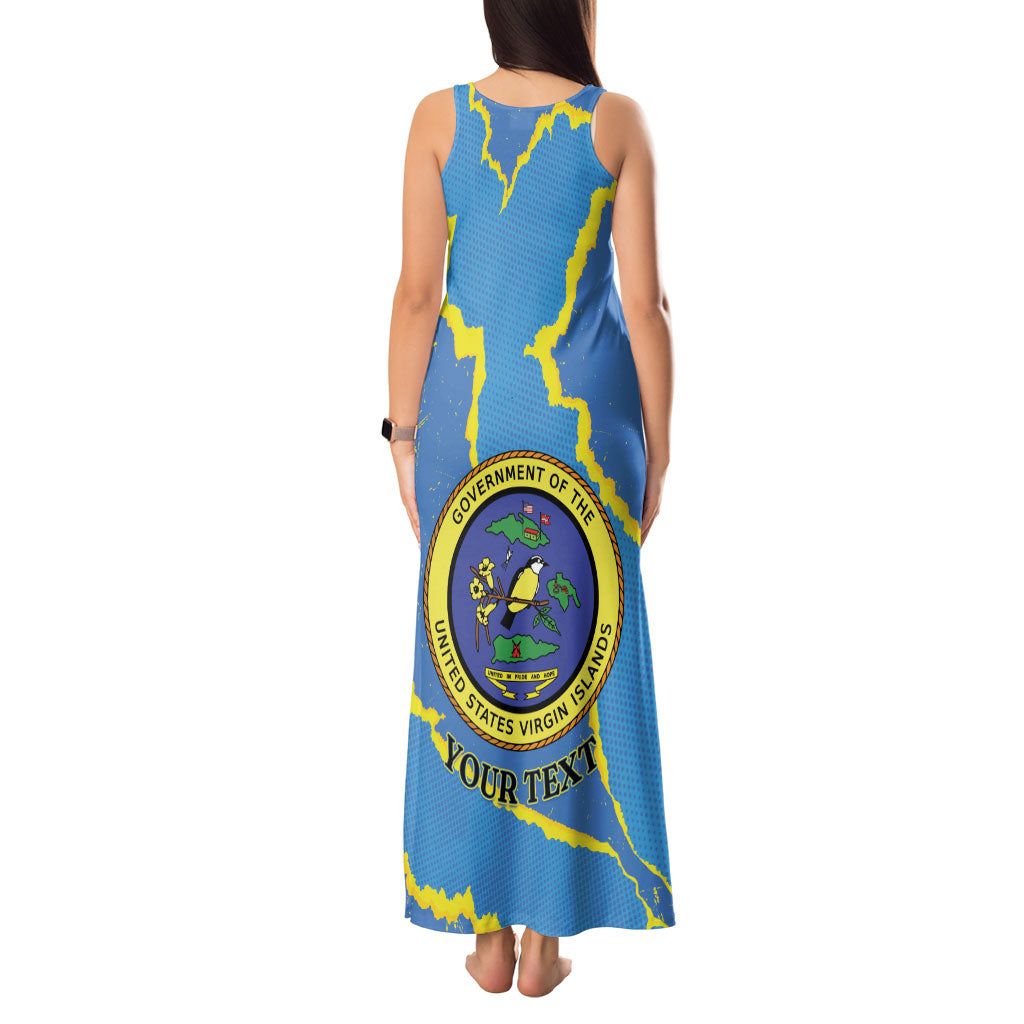 Personalized US Virgin Islands Tank Maxi Dress Grunge Stylized