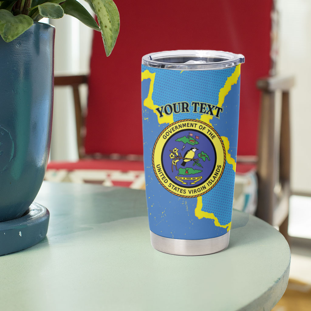 Personalized US Virgin Islands Tumbler Cup Grunge Stylized