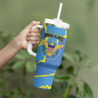 Personalized US Virgin Islands Tumbler With Handle Grunge Stylized