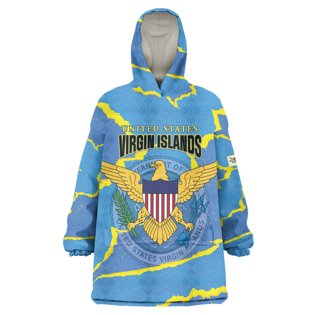 Personalized US Virgin Islands Wearable Blanket Hoodie Grunge Stylized
