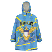 Personalized US Virgin Islands Wearable Blanket Hoodie Grunge Stylized