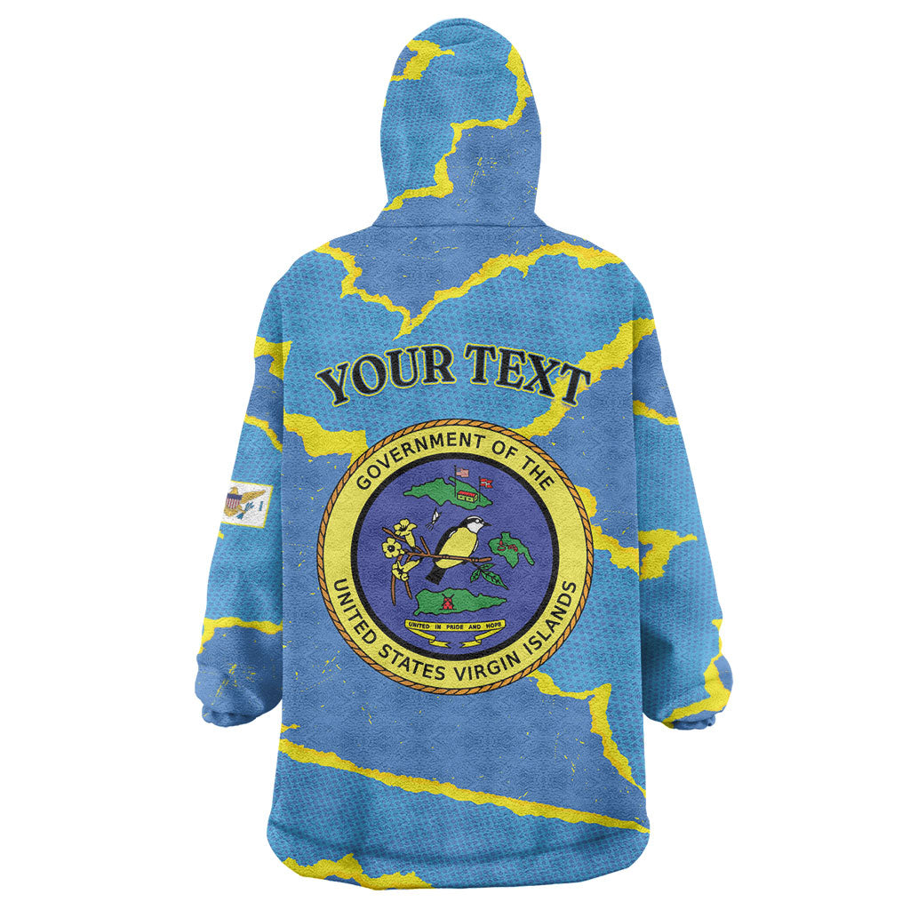Personalized US Virgin Islands Wearable Blanket Hoodie Grunge Stylized