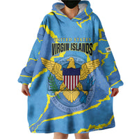 Personalized US Virgin Islands Wearable Blanket Hoodie Grunge Stylized