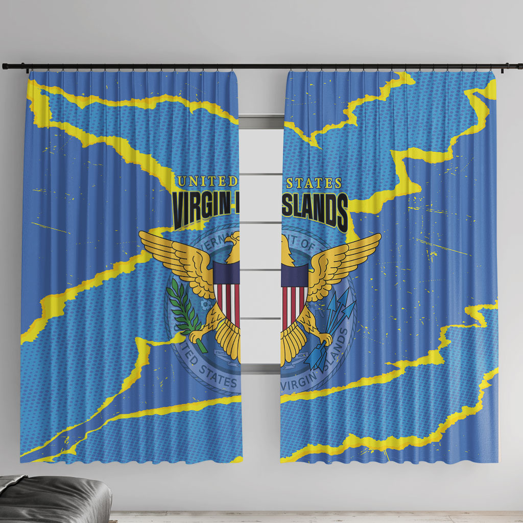 US Virgin Islands Window Curtain Grunge Stylized