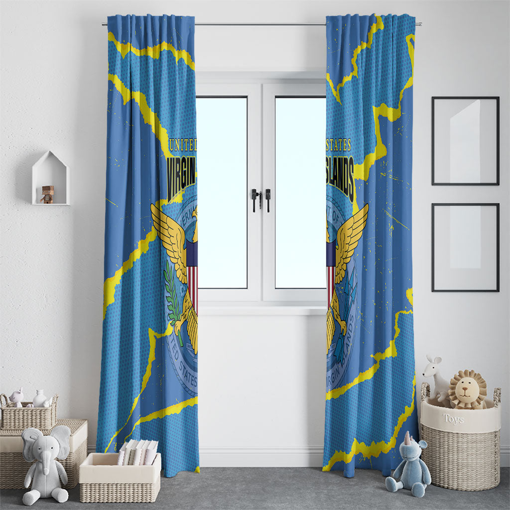 US Virgin Islands Window Curtain Grunge Stylized