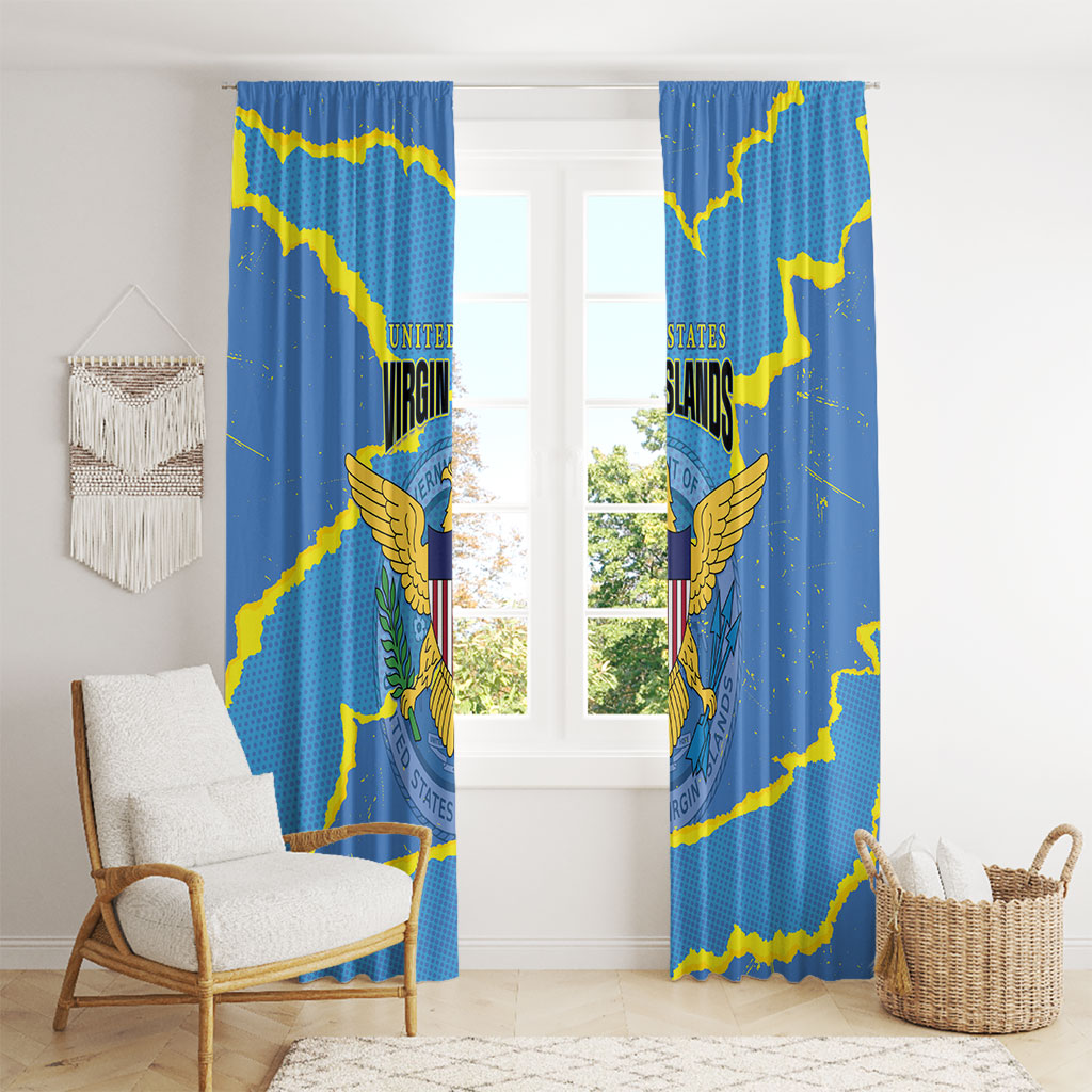 US Virgin Islands Window Curtain Grunge Stylized