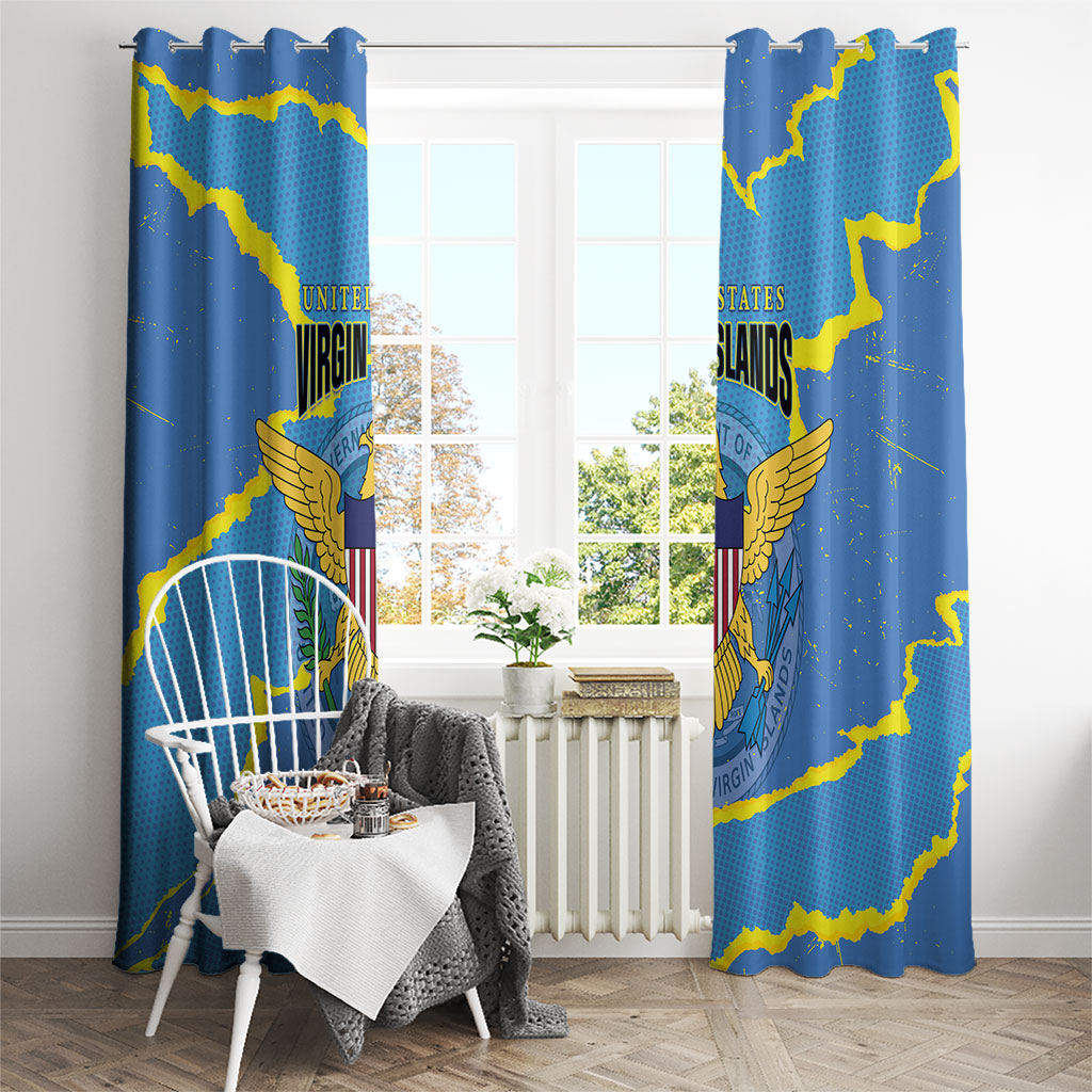US Virgin Islands Window Curtain Grunge Stylized
