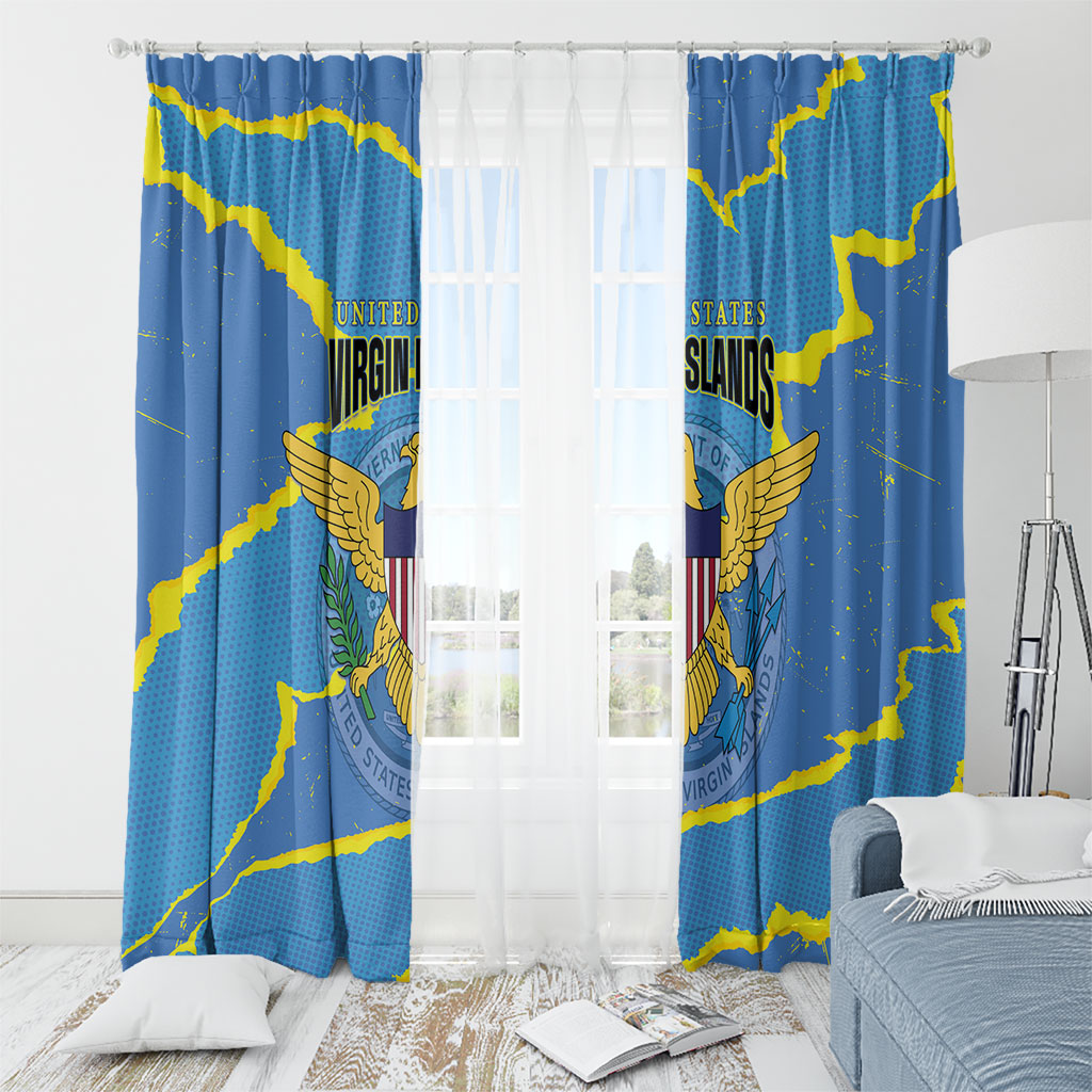 US Virgin Islands Window Curtain Grunge Stylized