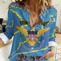 Personalized US Virgin Islands Women Casual Shirt Grunge Stylized