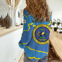 Personalized US Virgin Islands Women Casual Shirt Grunge Stylized