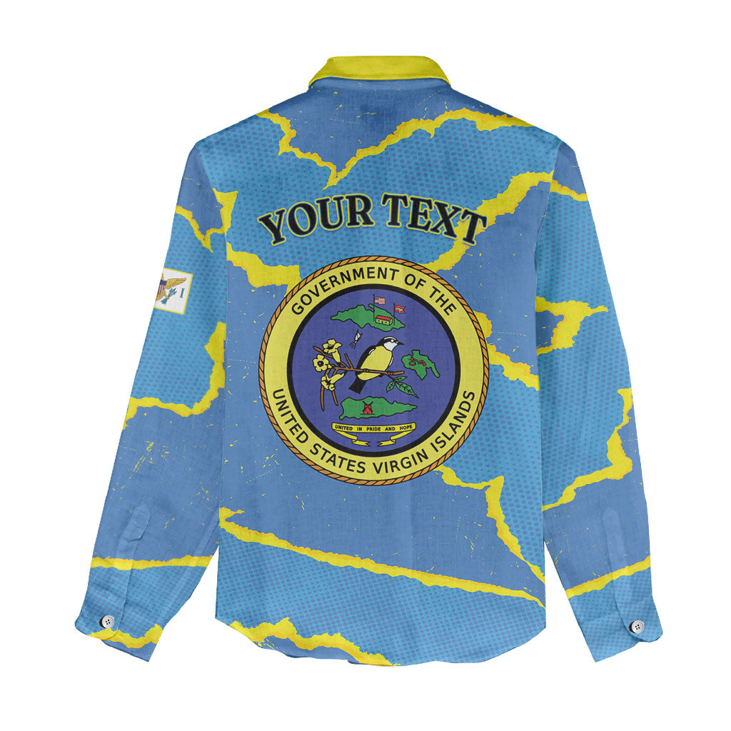Personalized US Virgin Islands Women Casual Shirt Grunge Stylized