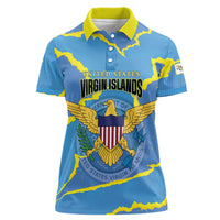 Personalized US Virgin Islands Women Polo Shirt Grunge Stylized