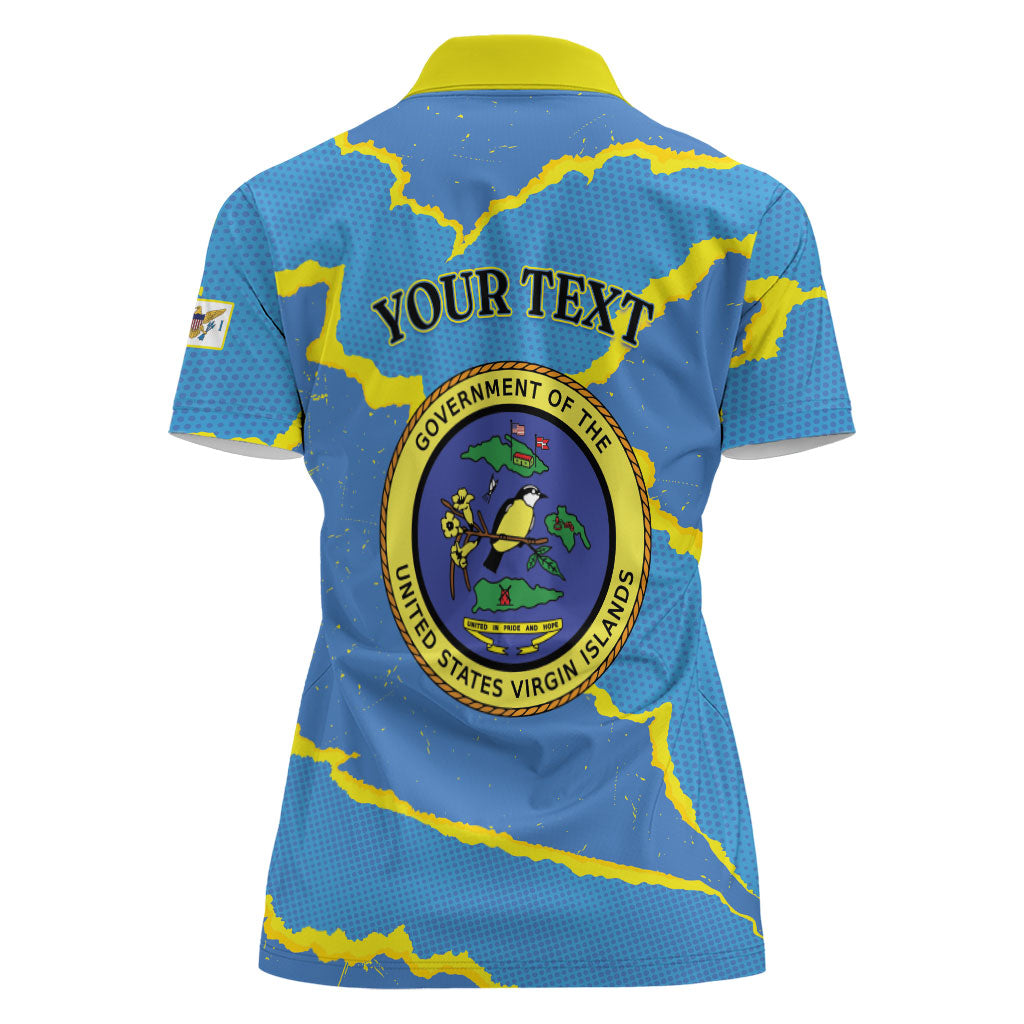 Personalized US Virgin Islands Women Polo Shirt Grunge Stylized
