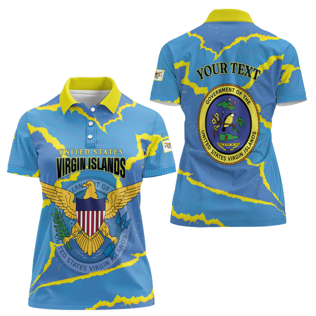 Personalized US Virgin Islands Women Polo Shirt Grunge Stylized