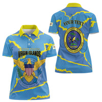 Personalized US Virgin Islands Women Polo Shirt Grunge Stylized
