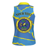 Personalized US Virgin Islands Women Sleeveless Polo Shirt Grunge Stylized