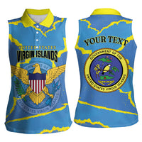 Personalized US Virgin Islands Women Sleeveless Polo Shirt Grunge Stylized