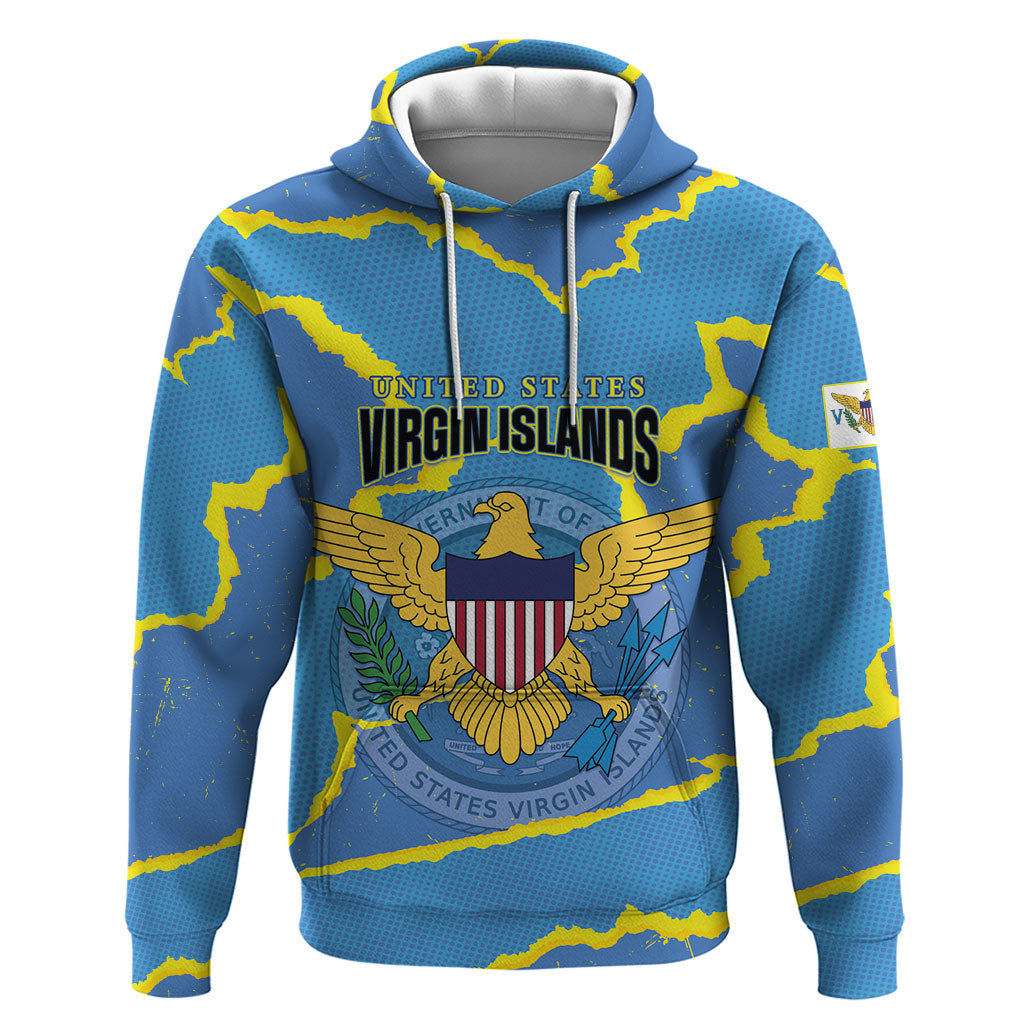 Personalized US Virgin Islands Zip Hoodie Grunge Stylized