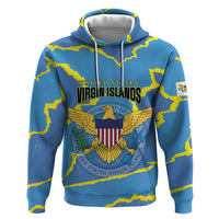 Personalized US Virgin Islands Zip Hoodie Grunge Stylized