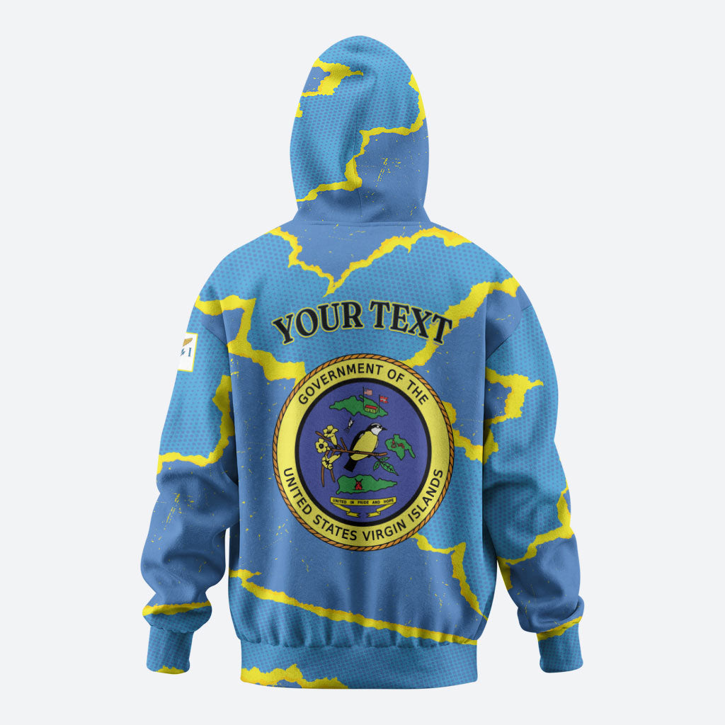 Personalized US Virgin Islands Zip Hoodie Grunge Stylized